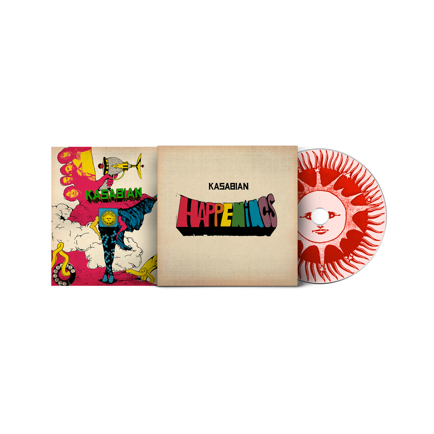 Front view of Kasabian - Happenings | CD with Signed Insert